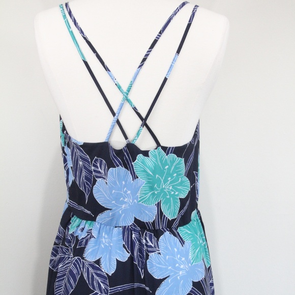 Ann Taylor LOFT Maxi Dress Floral Long Blue Womens - Picture 6 of 8